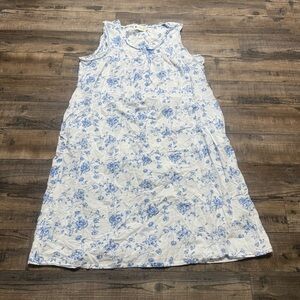 Ella Simone Floral Blue White Nightgown Women's Size XL Sleepwear